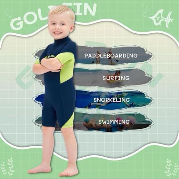 Goldfin Kids Wetsuit, 3mm Neoprene Back Zip NWOT Size 16 - Picture 4 of 6